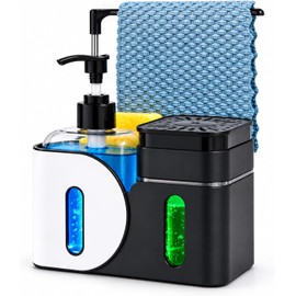Dispensador de Jabón para Cocina 4 en 1 con Soporte para Esponjas Disp-4en1-0717