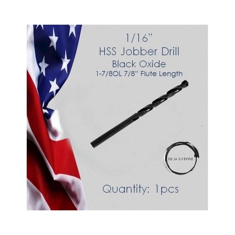 HSS (1pc) 1/16 HSS JOBBER DRILL BLACK OXIDE FREE SHIPPING