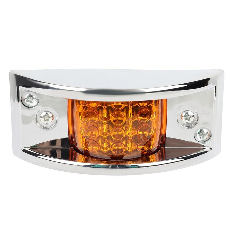 OCPTY 6pcs 12 Led Rectangular Armored-style Side Marker Light w/Chrome
