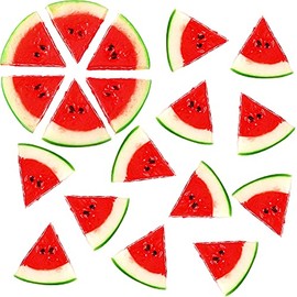 18 Pieces Fake Watermelon Slices Mini Fake Watermelon Decor Artificial Watermelon Realistic Simulation Artificial Fruit Decoration Watermelon Decor for Home Kitchen Party Decor Photography Prop