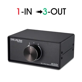 DoukAudio XLR Audio Switcher 1-In-3-Out: Balanced Passive Selector Stereo Converter for Multi Source Comparison Gold Plated Shielded Aluminum Studio HiFi Audiophile