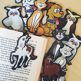 ANIMAL BOOKMARK Assortment"Clip over the page" (4 designs-10 each-Total 40) Bulk Bookmarks for Kids girlâs boyâs teens. Perfect for Gifts, Student Incentives, Birthday Party Favors, Reading Incentive