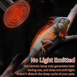 REPTI HOME Ceramic Heat Emitter, 75W Reptile Heat Lamp Bulbs 2 Pack, Ceramic Heater for Amphibian, Pet Brooder Coop, Chicken, Dog, Cat