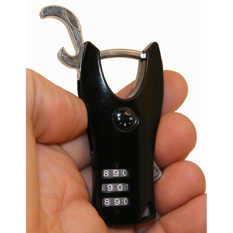 FJM Security SX-689 3-Dial Backpack Combination Lock With Compass And