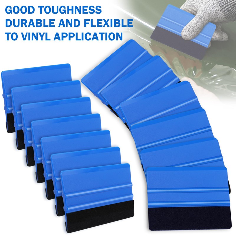 WRAPXPERT Blue Felt Squeegee Kit, 2 Pcs Vinyl Squeegee for
