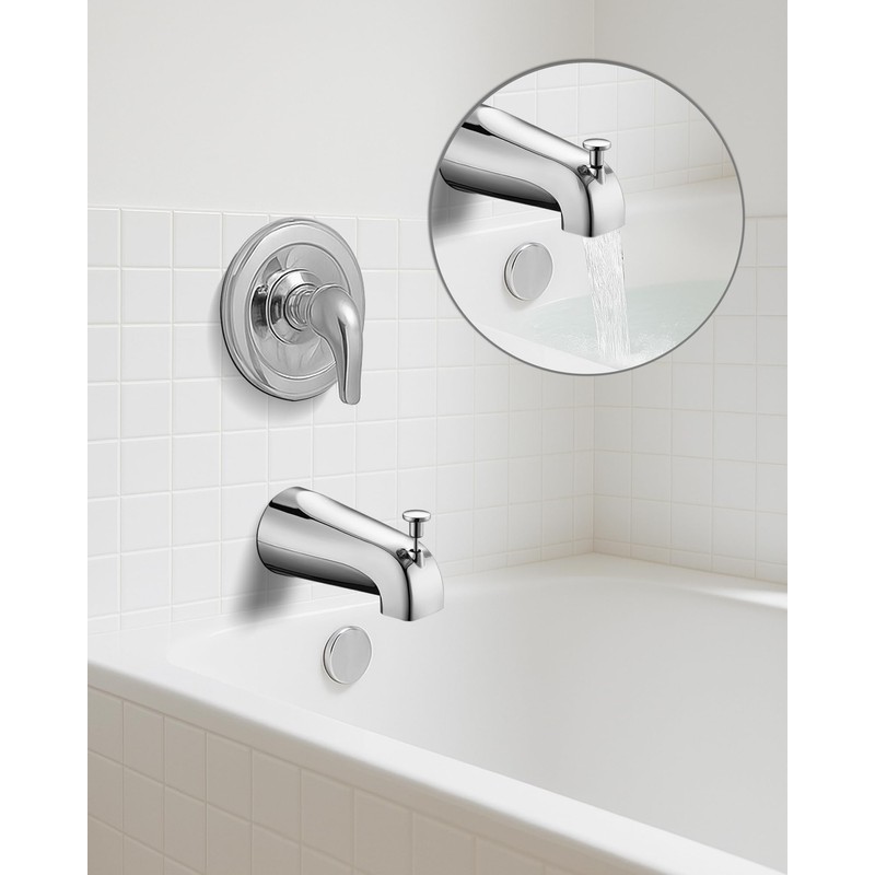 All Metal Bathtub Spout with Diverter, 5.3 Inch Tub Spout,