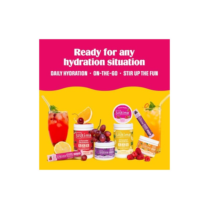Ultima Replenisher Electrolyte Hydration Powder Passionfruit Count Stickpacks Sugar Free