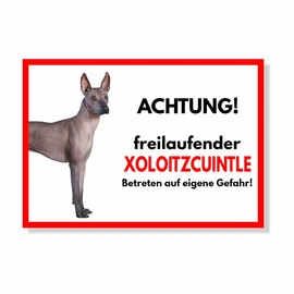 Xoloitzcuintle Freilauf Dog Sign Saying Door Sign Dog Sign Warning Sign