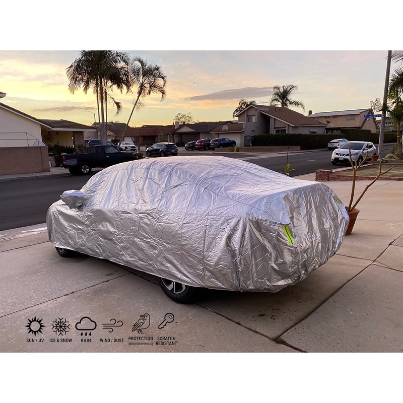 Tecoom Heavy Duty Multiple Layers Car Cover All Weather Waterproof