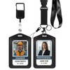 Retractable ID Badge Holder with Breakaway Lanyard and Clip, Faux