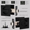 Aesytava Matte Black Privacy Pocket Door Lock, Heavy Duty Square