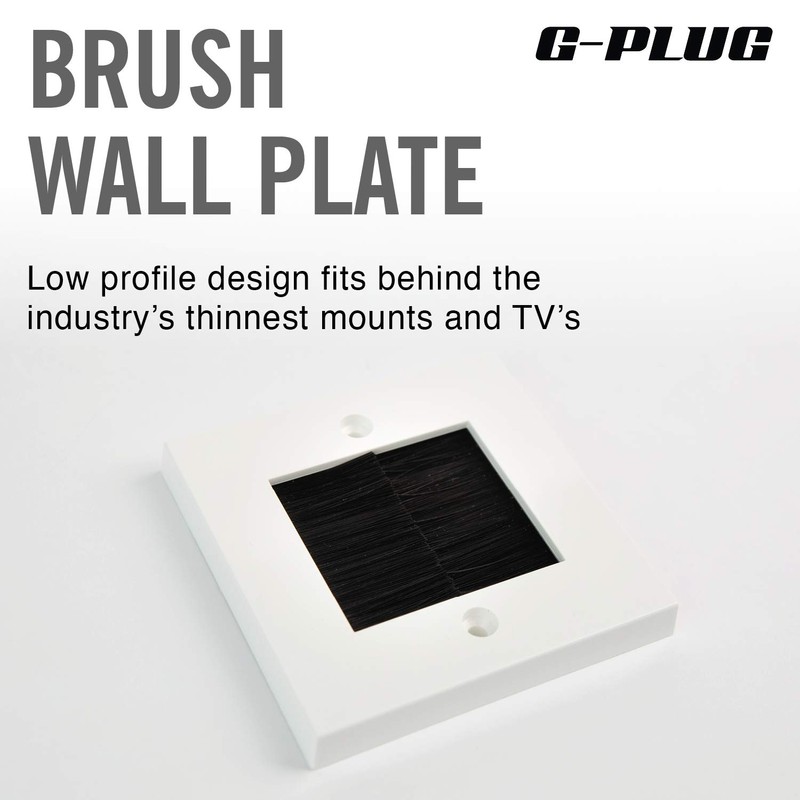 G-PLUG Cable Pass Through Wall Plate Faceplate with Brush –