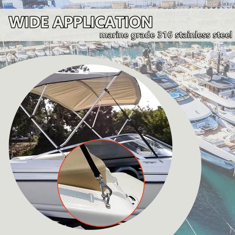 Adjustable Bimini Top Straps,Marine Awning Webbing Straps with Stainless Stee