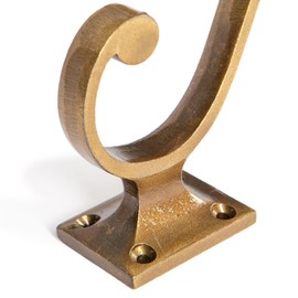 Hammer and Tongs - Square Back Hat & Coat Hook - W35mm x H105mm - Brass