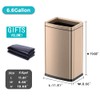 YOJIA 6.6 Gallon/25L Stainless Steel Square Trash Can, Large Capacity