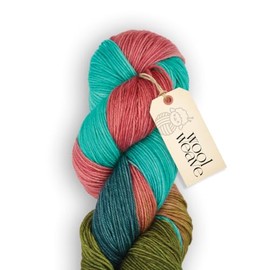 Woolweave Fingering Weight Yarn - Hand Dyed Variegated Yarn, 75% Extrafine Merino Wool & 25% Polyamide, 100g Skein, 438 Yards - Lightweight, Soft & Durable for Knitting & Crocheting