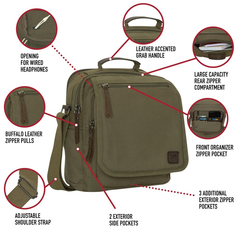 Rothco Compact Every Day Work Canvas Shoulder Bag - EDC