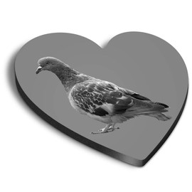 1 x Heart MDF Magnets - Grey Pigeon Wildlife Bird 36218
