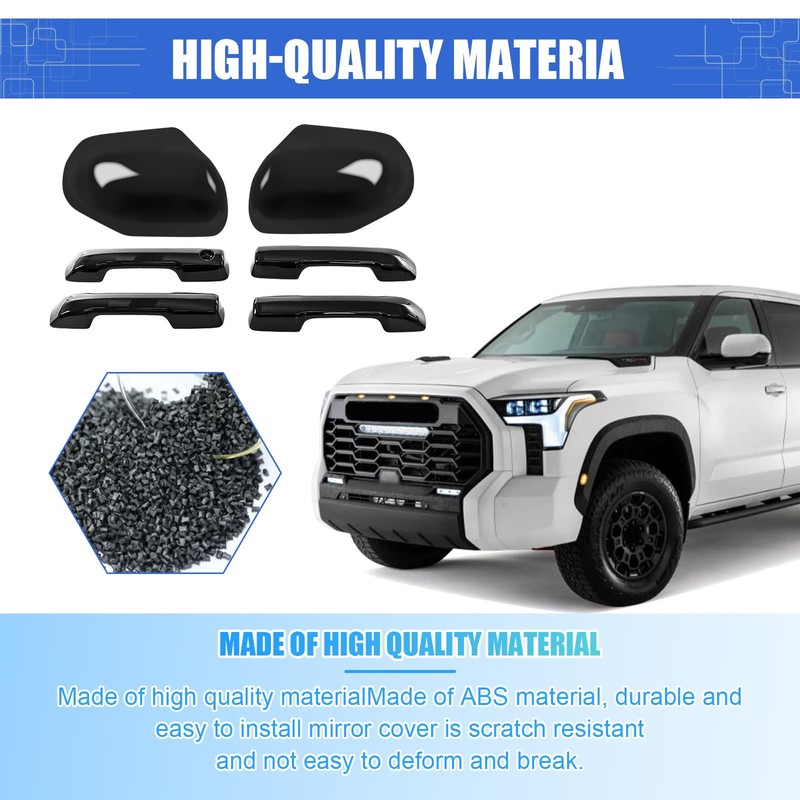 sportuli Black Vehicle Side View Mirror Covers Caps + Door