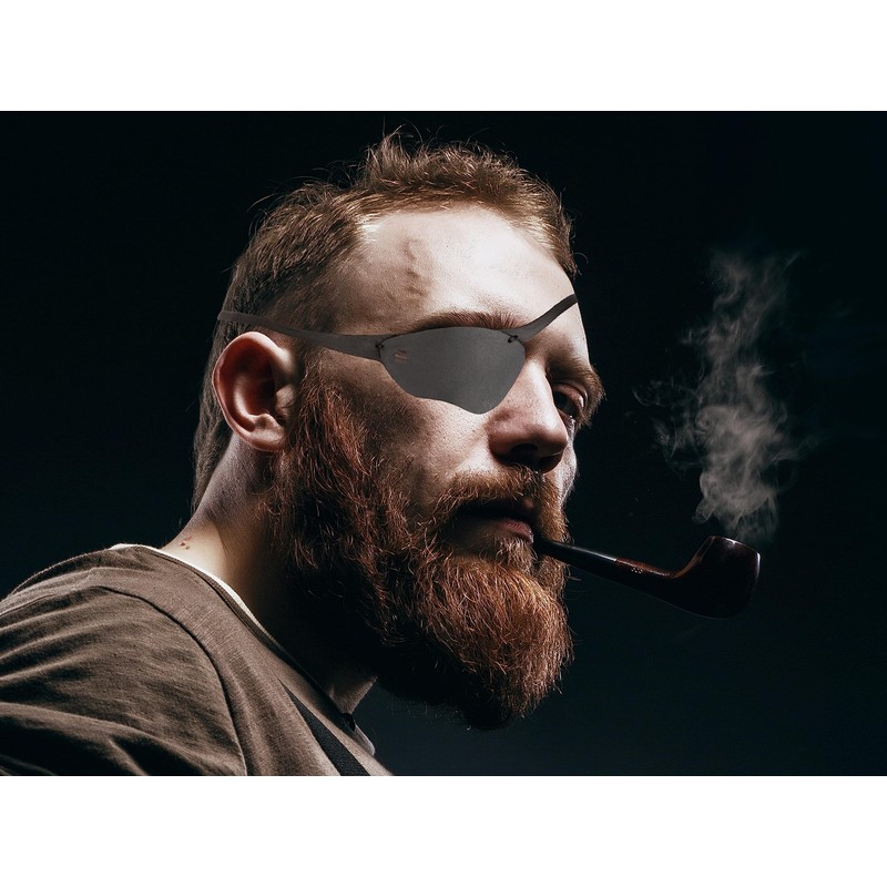 Eye Patch, Black, Concave, Air Vents, Adult Size, Kydex Body,