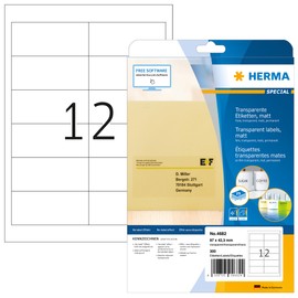 HERMA 4682 Labels transparent matt A4 97x42,3 mm film 300 pcs.