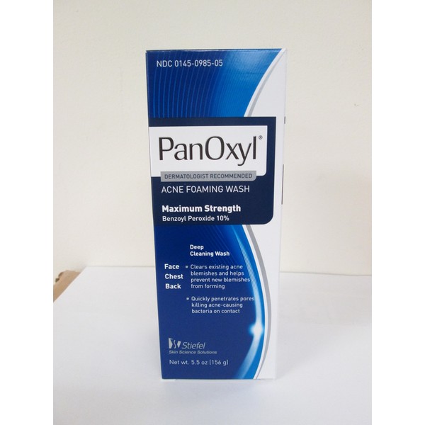 PanOxyl Acne Foaming Wash, 10% Benzoyl Peroxide 5.5 Ounce (Value Pack of 6)