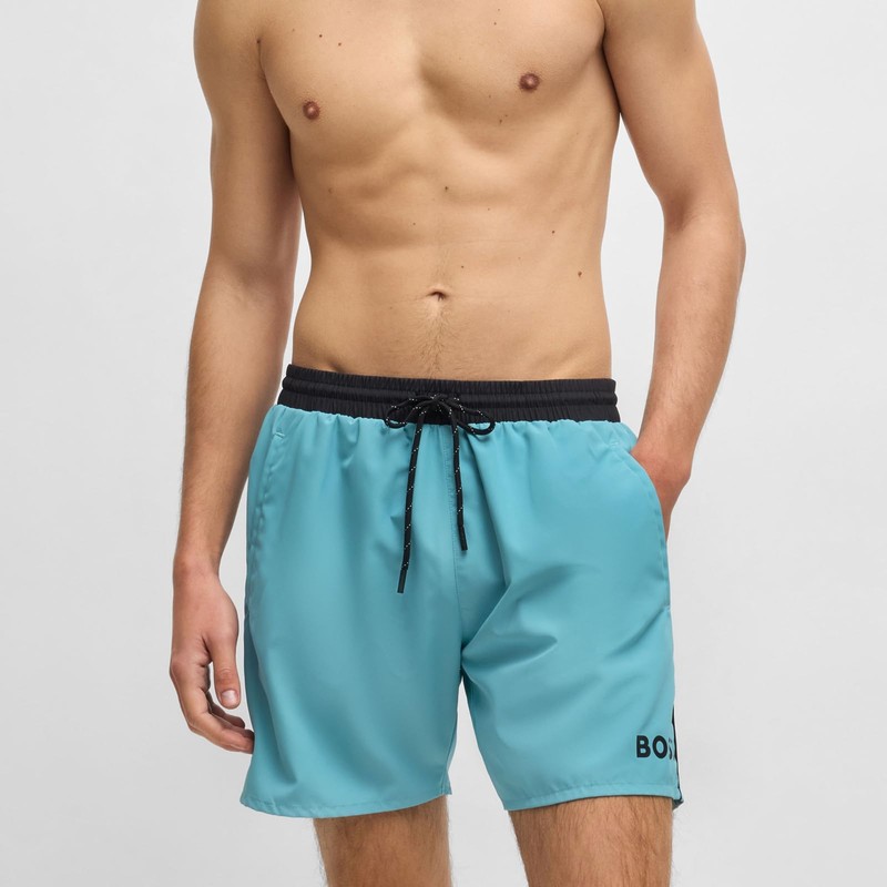 BOSS Men's Starfish Quick Dry Swim Shorts with Contrast Detail,
