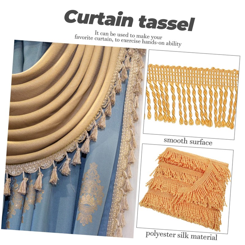 Operitacx Polyester Silk Fringe Tassel Trim Versatile Decorative Trim for