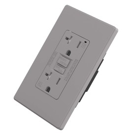 ELEGRP GFCI Outlet 20 Amp, Self-Test GFI Electrical Outlet with Thinner Design, TR Tamper Resistant GFCI Receptacle, Ground Fault Circuit Interrupters with Wall Plate, UL Listed, Grey, 1 Pack