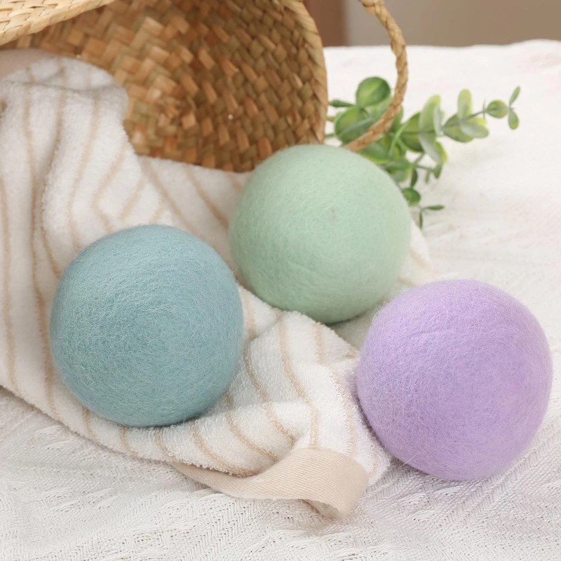 Wool Dryer Balls 3 Pack XL Natural Fabric Softener New