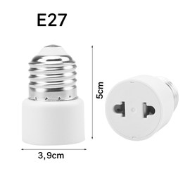Powice 2 x E27 Bulb Socket, Bulb Socket Adapter, E27, E27 Screw On Socket for Porch, Garage, Camera, Patio, 2 Pin, White