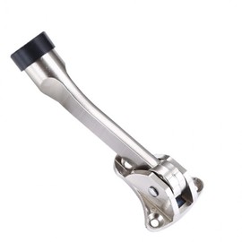 Multi-purpose Kickdown Door Stopper for Front/Room Doors, Anti-Closing Safety Device & Lock, Furniture Accessory Silver 2ea