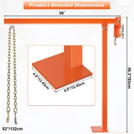 Zwinz T-Post Puller，Heavy Duty Fence Post Puller with 52'' Lifting Chain, Labor-Saving Post Puller Tool for Round Fence Posts