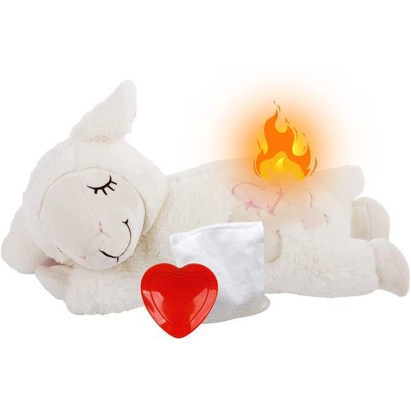 ALL FOR PAWS Snuggle Sheep Pet Behavioral Aid Toy Dog Puppy Heart Beat Warm Plush Toy (Heartbeat + WarmBag)