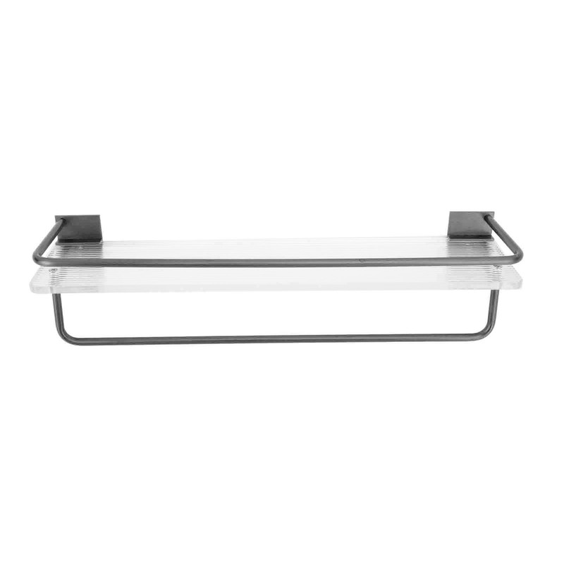 30cm Shower Caddy Wall Mount Organizer with Towel Hanger Easy