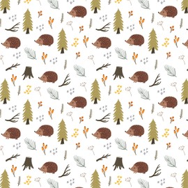Hedgehog Wrapping Paper Woodland Gift Wrap - Folded Flat 30 x 20 Inch 3 Sheets