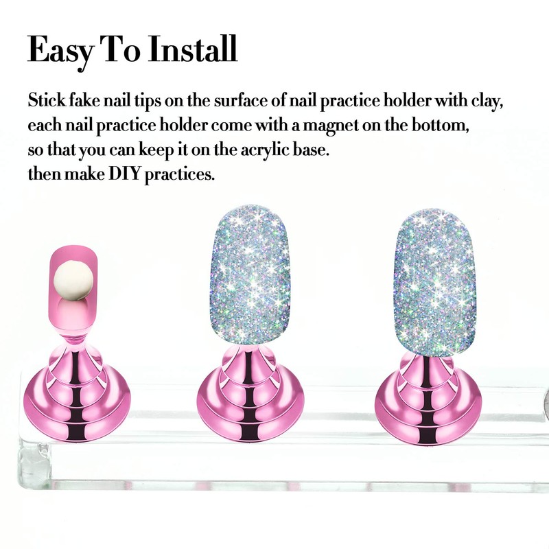 Blulu 2 Set Nail Stand for Painting Press Nail Holder