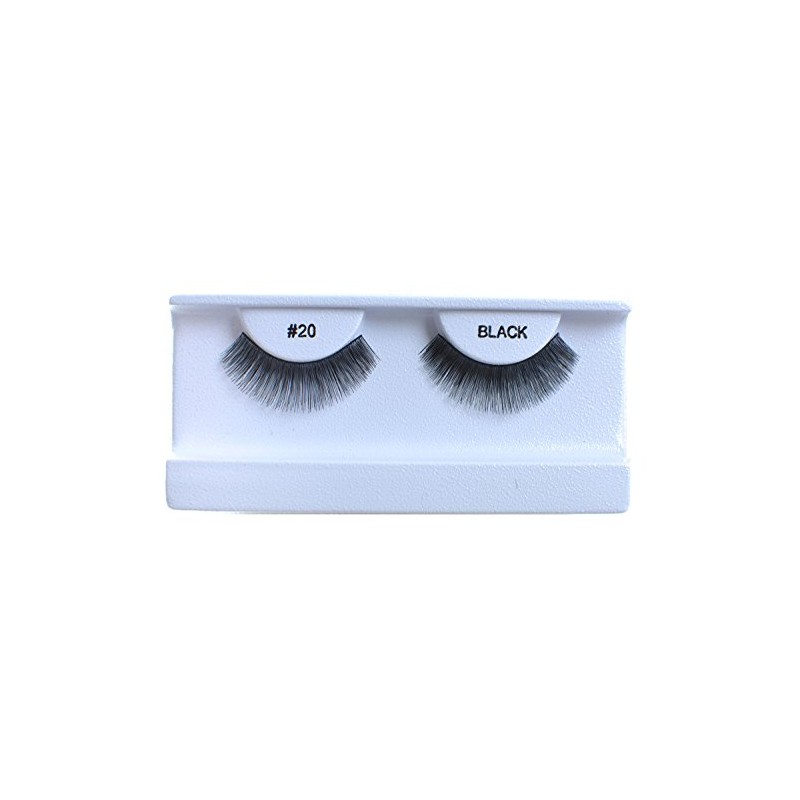 10 Pairs 100% Human Hair False Eyelashes Natural Black #20