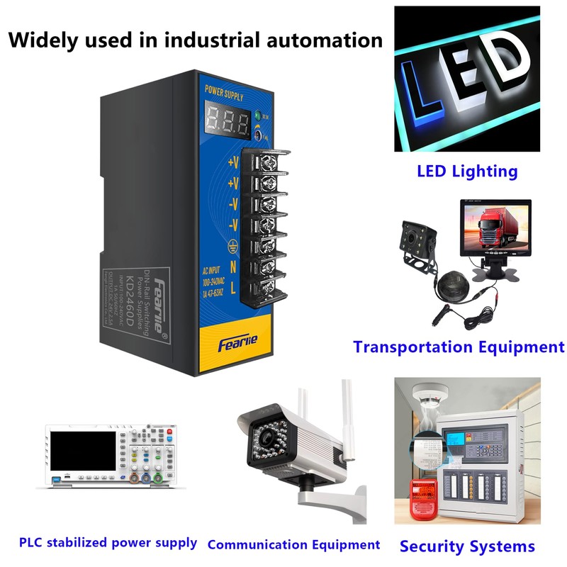 FEARLIE Industrial Switching Power Supply 24V 2.5A 60W,DIN Rail, AC