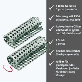 Westmark Dish Drying Mats Bar - Flexible Dish Mats for Drying Dishes, Cutlery and Glasses, Dish Drying Mat for Sink - Plastic, Pack of 2