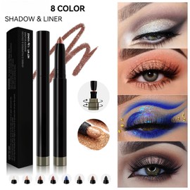 ElsaJolin brown Shadow stick Liner Pencil, Long Lasting Waterproof Eyeliner Pencil, Smudge Proof, Matte Finish and shimmering (# 07)