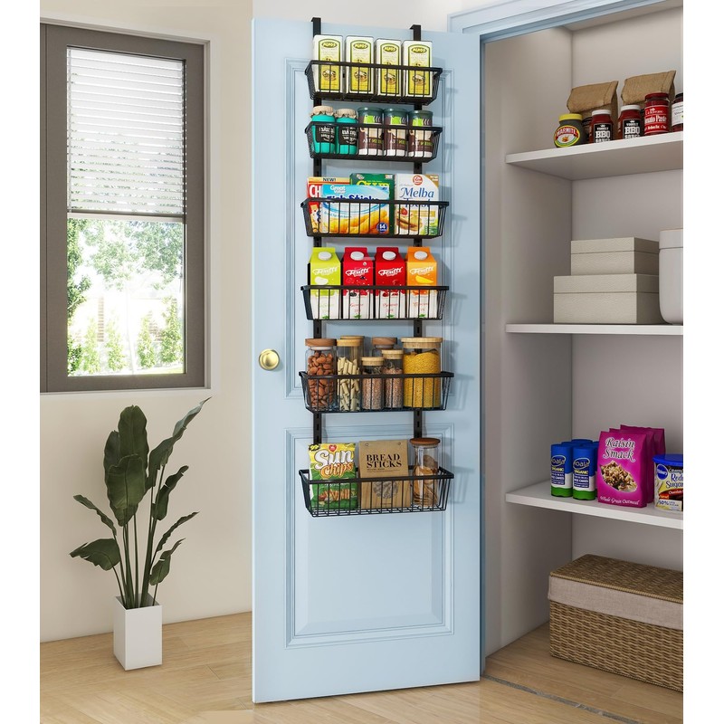Mefirt 12 Inch Wide Narrow Over The Door Pantry Organizer,