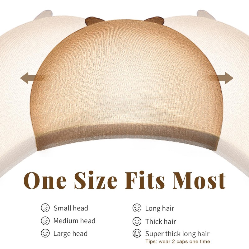 IKOCO HD Wig Cap, 8Pcs Transparent Wig Cap for Women