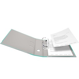 Falken Coloured PP Plastic Folder, Pack of 3 or 5, Made in Germany, 5cm Narrow DIN A4 Pastel Turquoise Colour Ring Binder, Vegan-Friendly Lever Arch Folder, Letter Folder, Office Folder, Slotted
