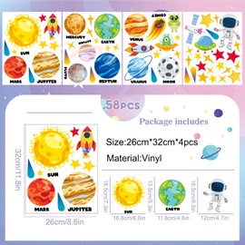 Traziewell Space Wall Stickers Solar System Wall Sticker Planets Space Stars Wall Decals Removable for Boys Girls Nursery Bedroom Living Room Art Decor Decoration 0616