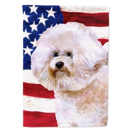 Caroline's Treasures BB9705GF Bichon Frise #2 Patriotic Decorative Outdoor Flag, Garden Size, Multicolor