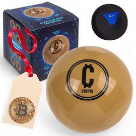 MIJOMA Magic Cryptocurrency Decision Ball - Gold Crypto Guide Ball 10cm with 20 Answers