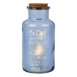 Message of Love Light Up Jar 50th Birthday Unisex | Home Décor | 2 x AA