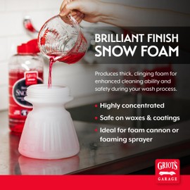 Griot's Garage Brilliant Finish Snow Foam, Foaming Car Wash Soap for Deep Cleaning and Glossy Shine, Use with Foam Cannons or Foaming Sprayers, 10848, 48oz