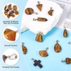 Magibeads 12Pcs Tiger Eye Gemstone Charms Cross Star Moon Teardrop